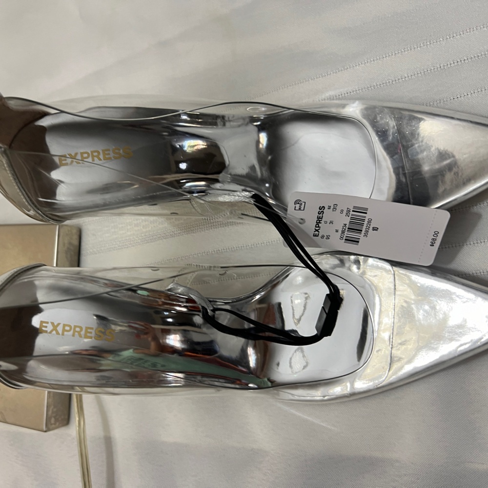 Brand new silver high heels